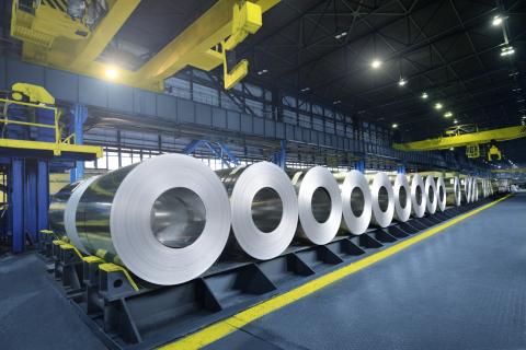 aluminium coils stored in a warehouse